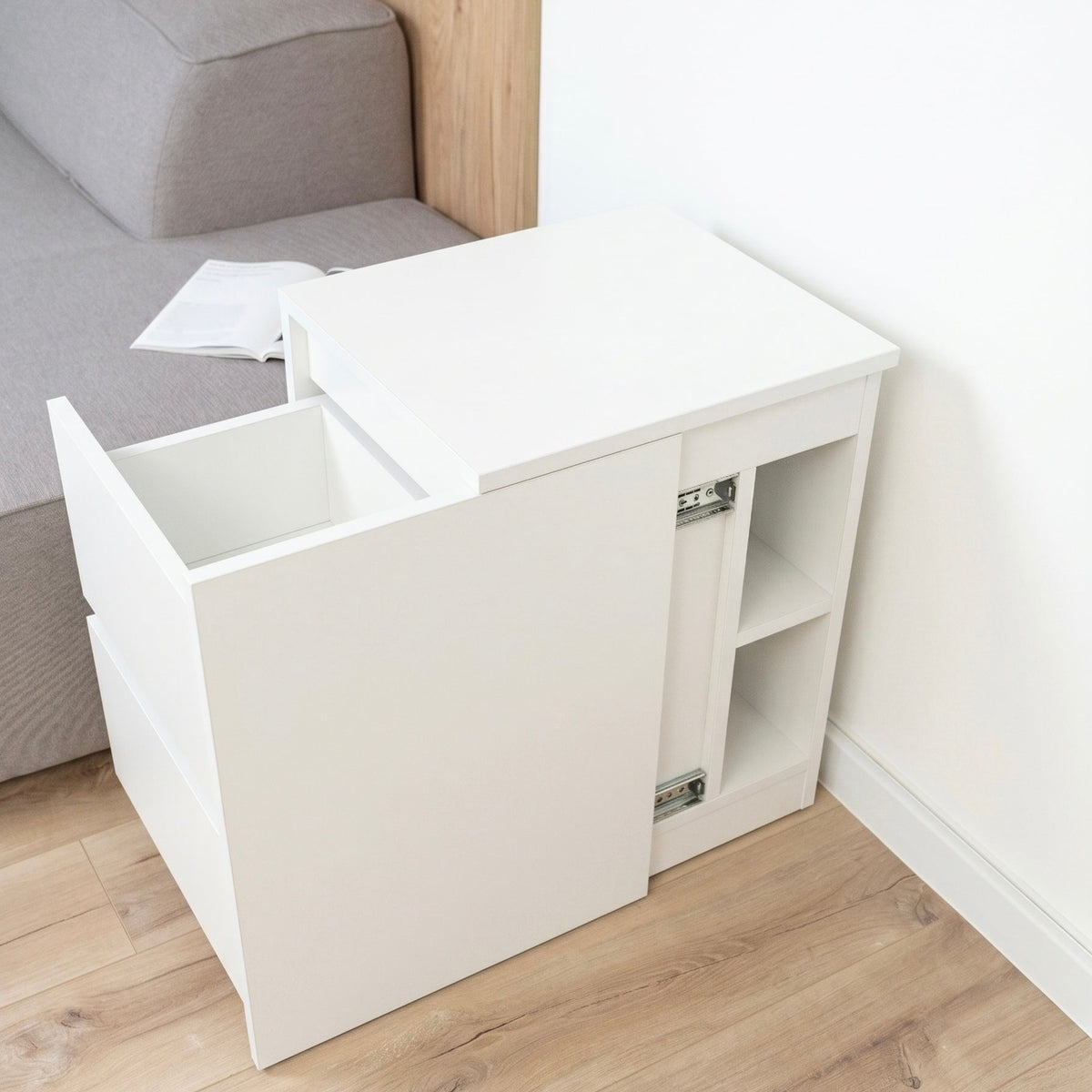 Bedside table with Locked Hidden Storage – B26