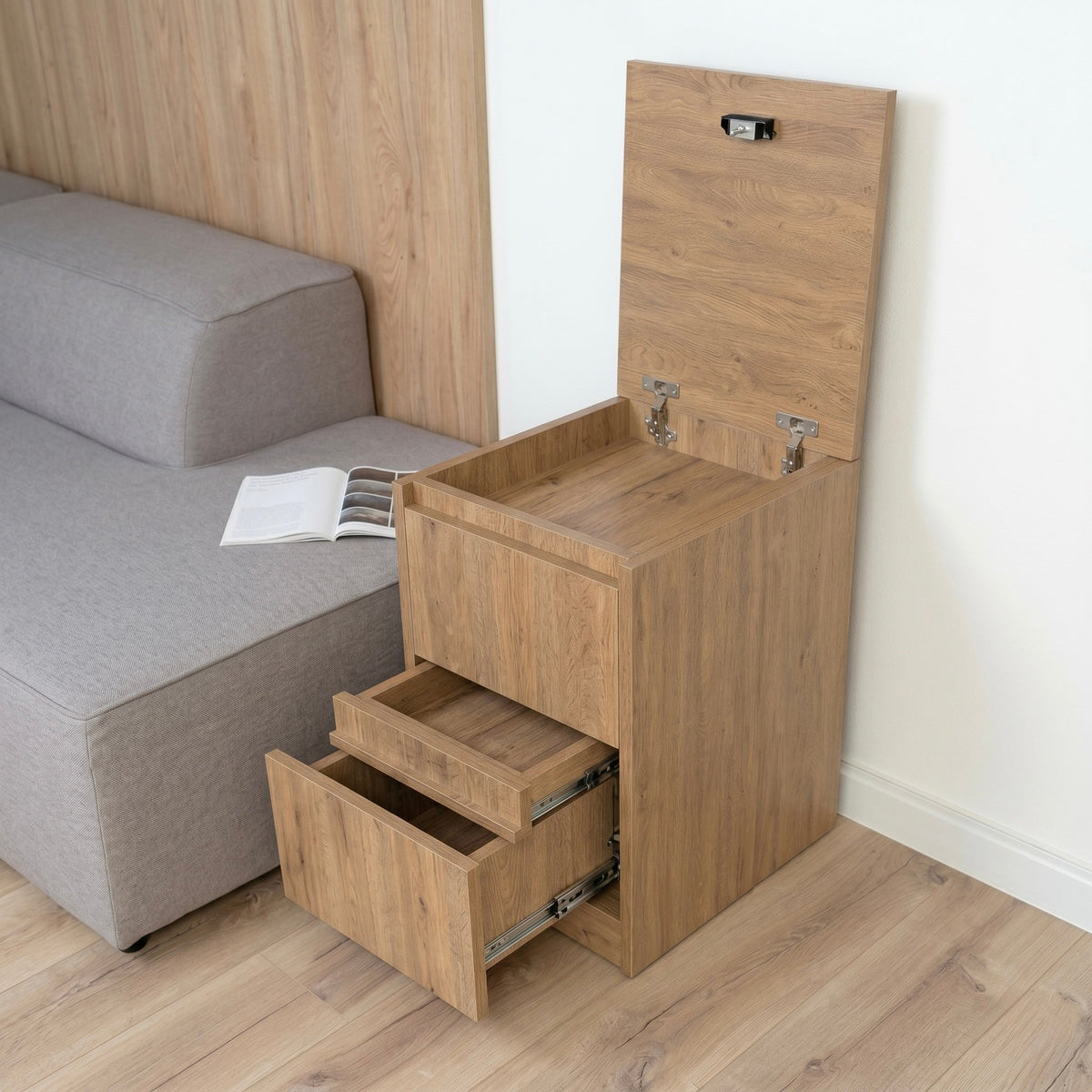 Bedside table with Locked Hidden Storage – B26