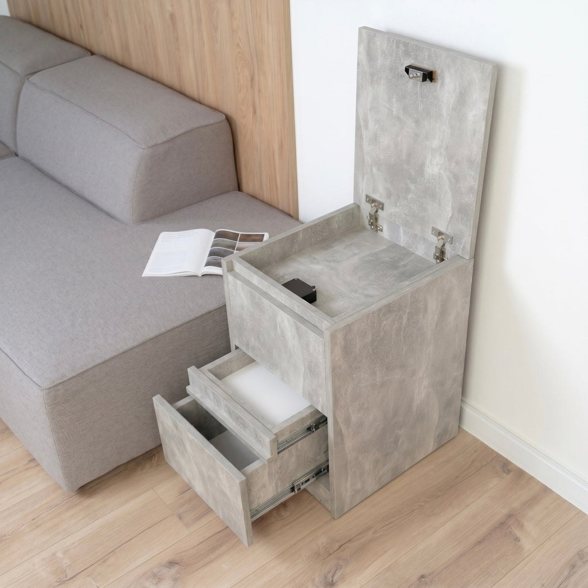 Bedside table with Locked Hidden Storage – B26