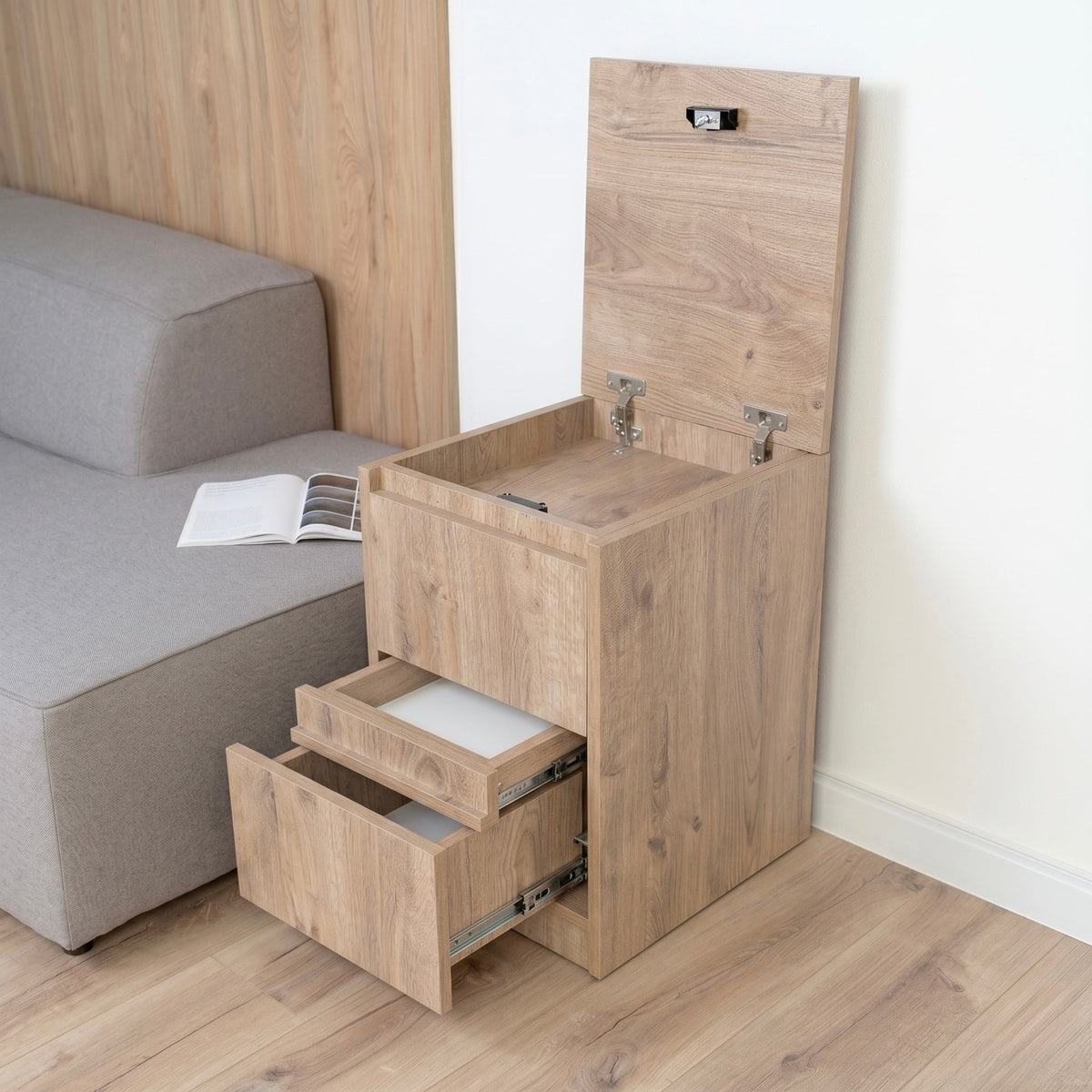 Bedside table with Locked Hidden Storage – B26