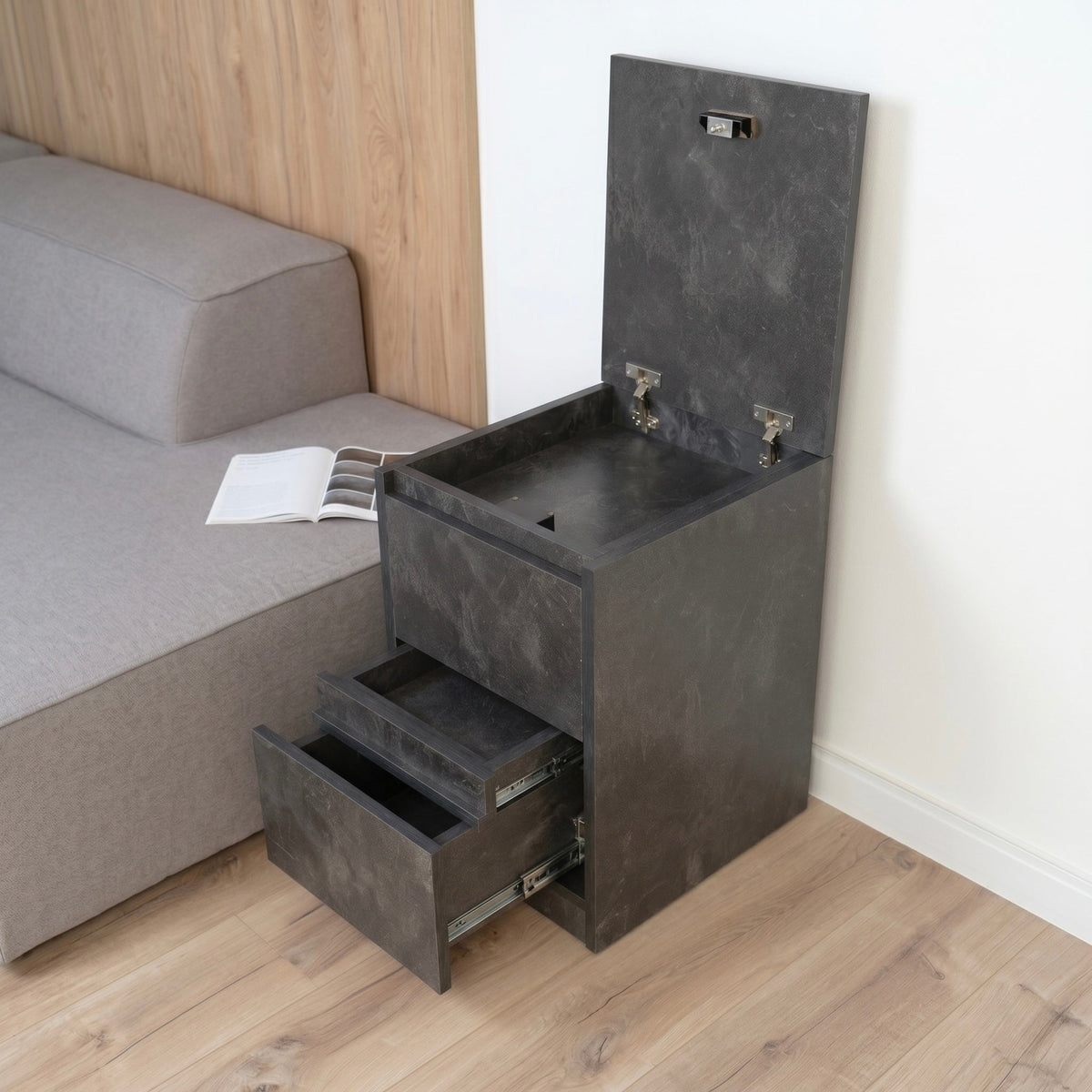 Bedside table with Locked Hidden Storage – B26