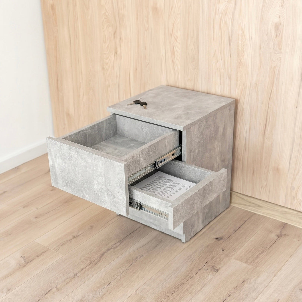 Bedside table with Two Hidden Drawers – B30