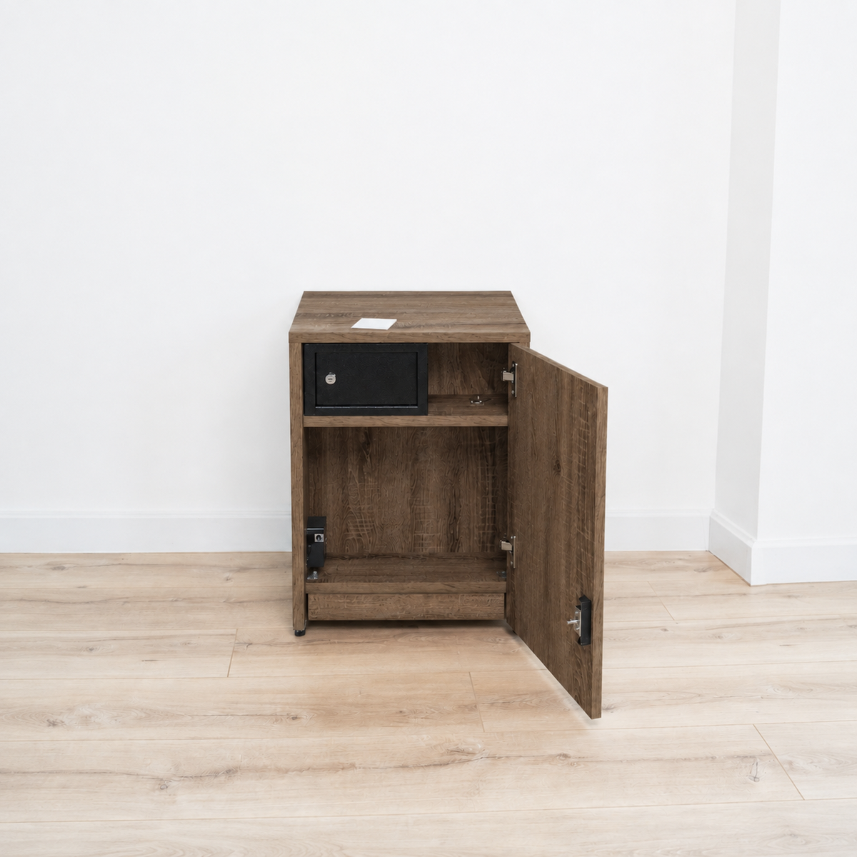 Modern Nightstand with Hidden Metal Safe and RFID Lock – B36