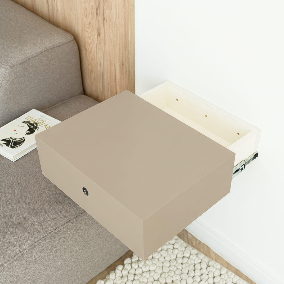 Floating Nightstand with Hidden Safe Drawer – A89