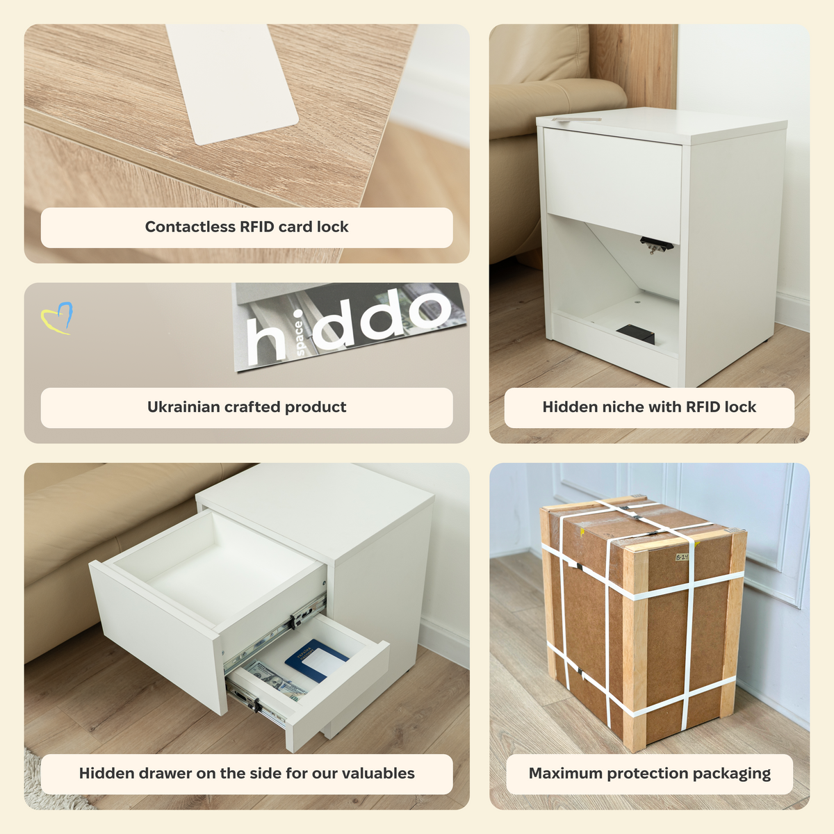 Nightstand with Two Secret Compartments – B28