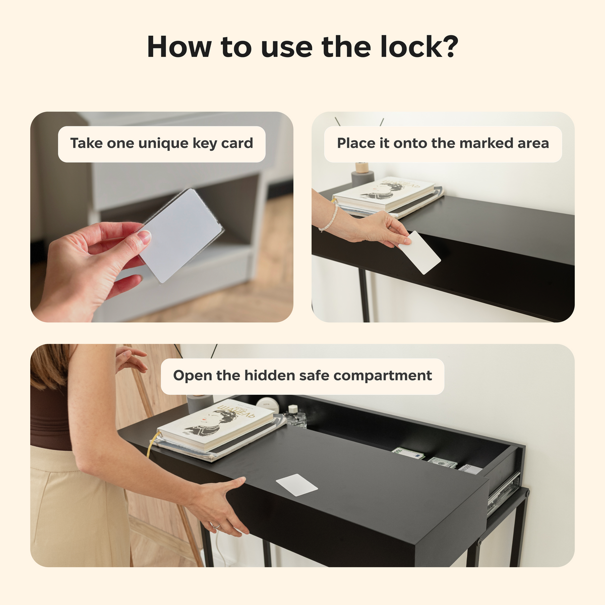 Console Table with Hidden RFID Lock Drawer – CT01