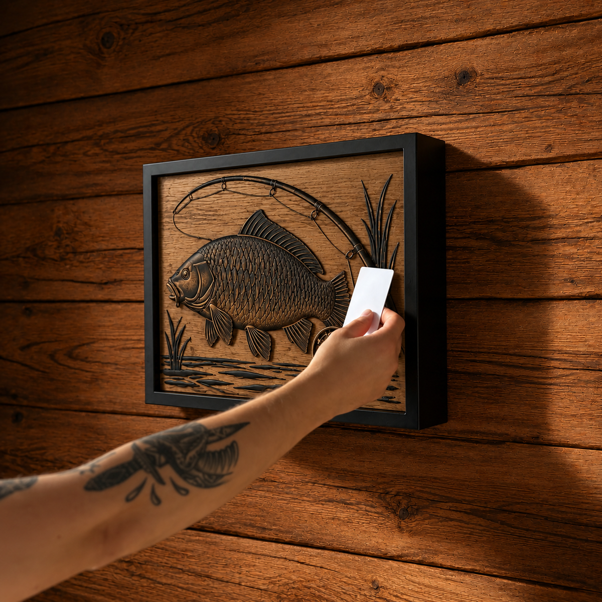 Fishing Wall Art with Hidden RFID Compartment for Anglers – D01