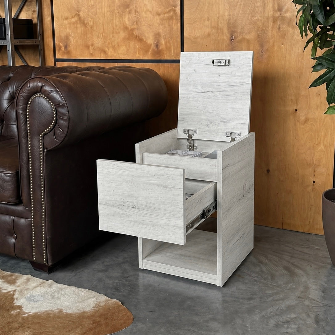 Stylish Nightstand with Hidden Locked Compartment – B34