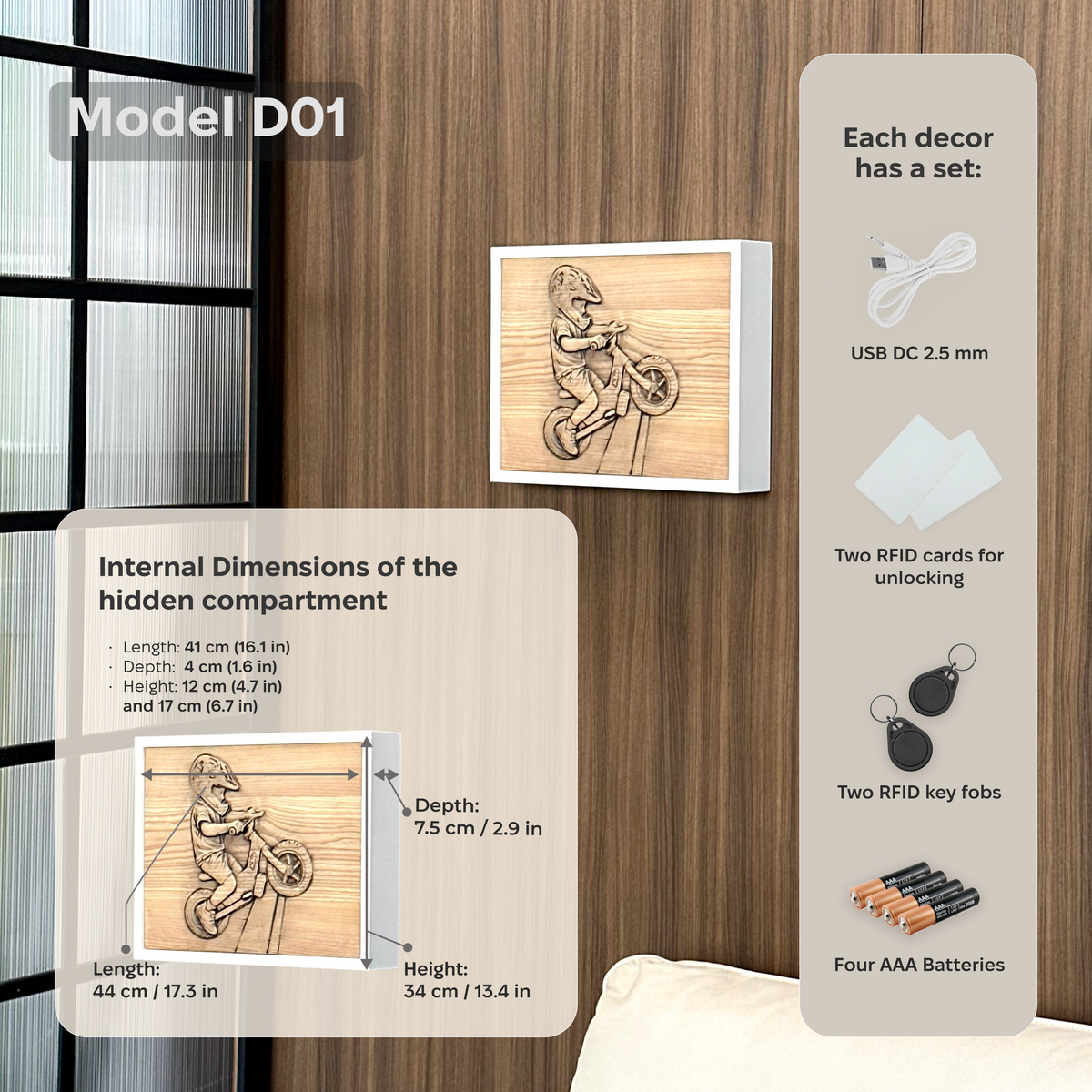 Custom Photo Wall Art with Hidden RFID Storage – D01