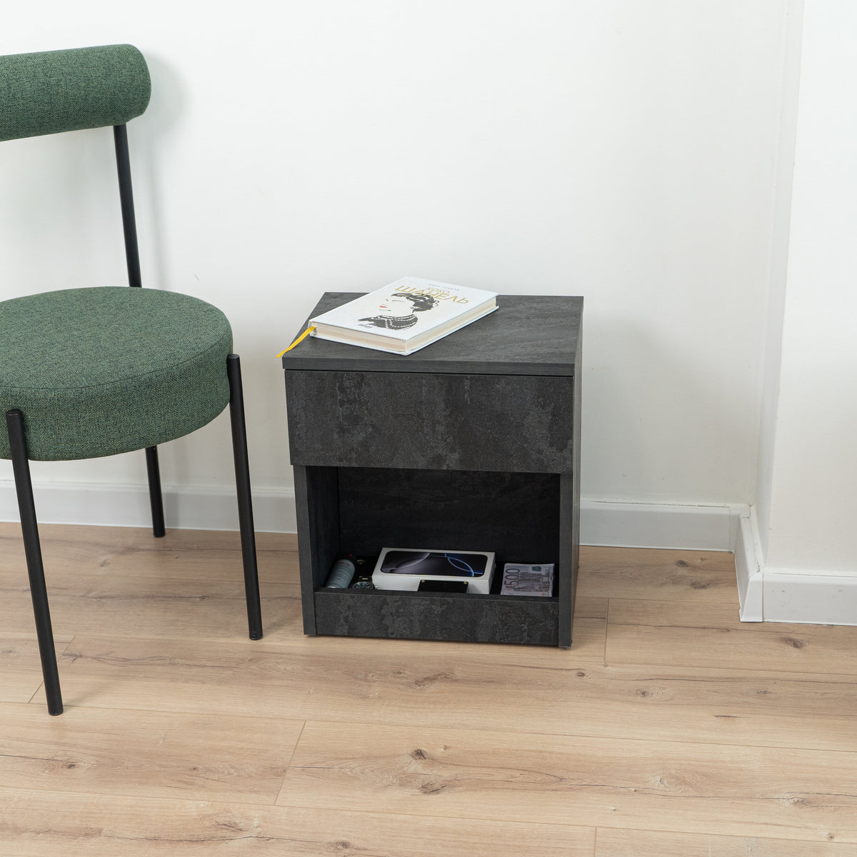 Easy Assembly Nightstand with Concealed Storage – B22-K