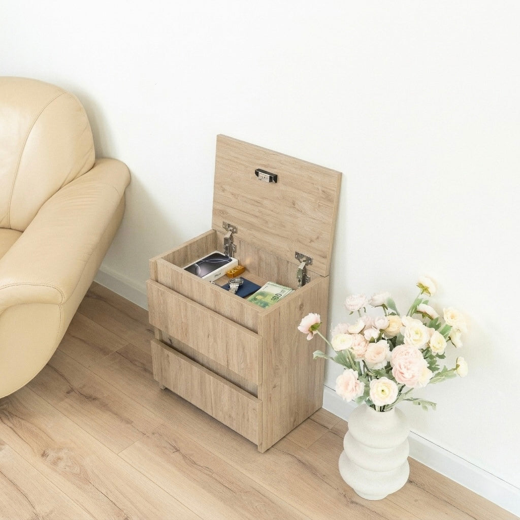 Bedside table with Hidden Compartment – B24