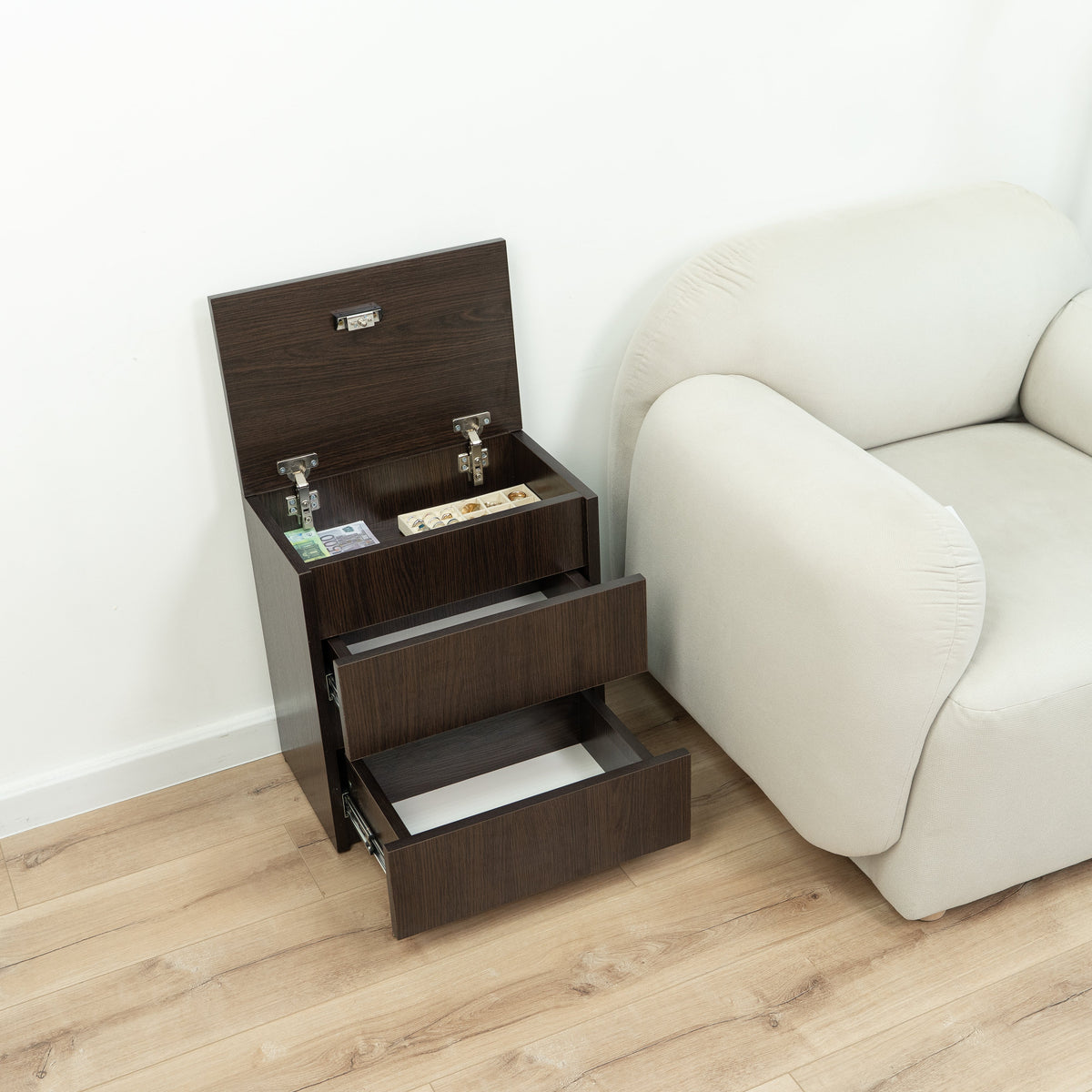 Bedside table with Hidden Compartment – B24