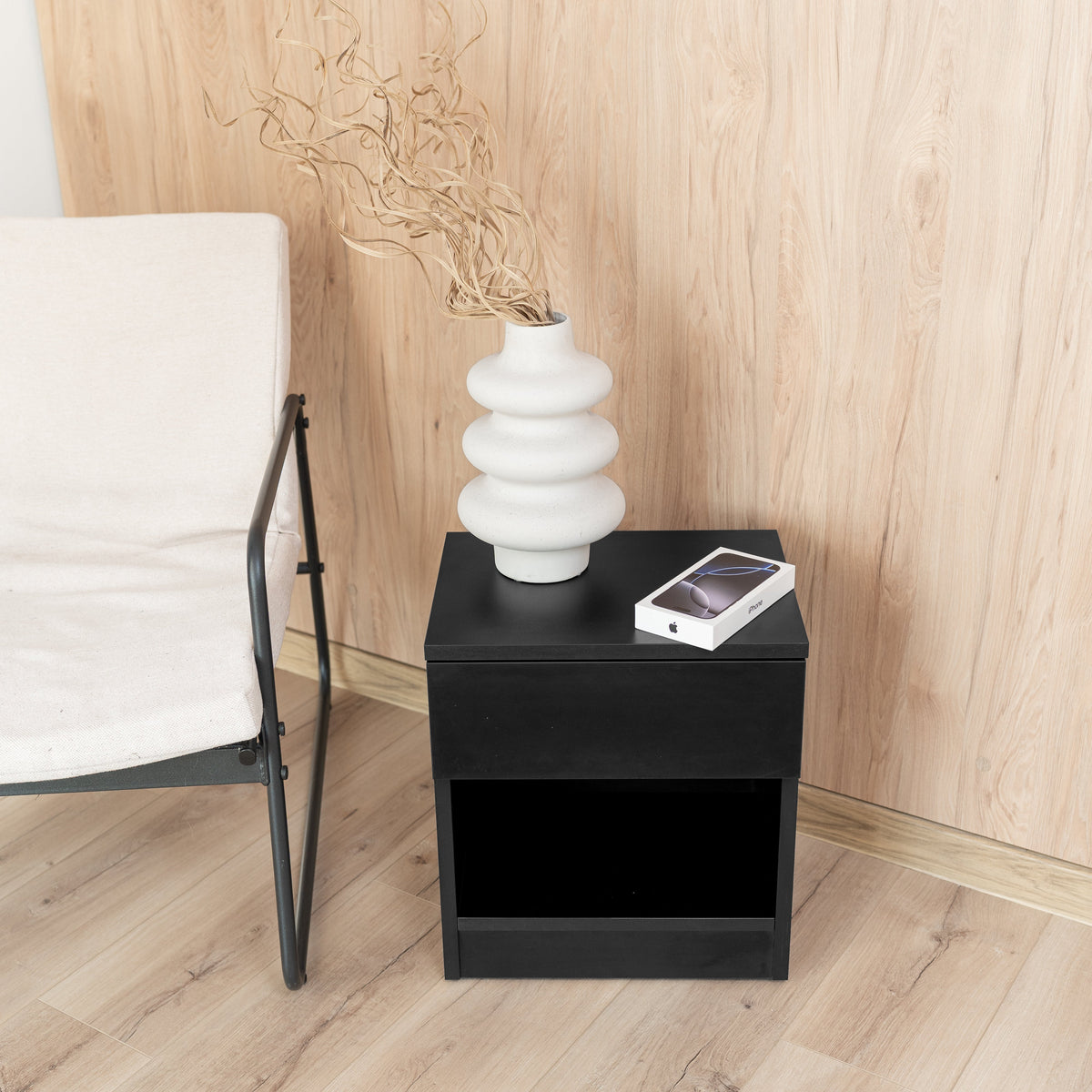 Smart Nightstand with Fingerprint Lock Drawer – B32