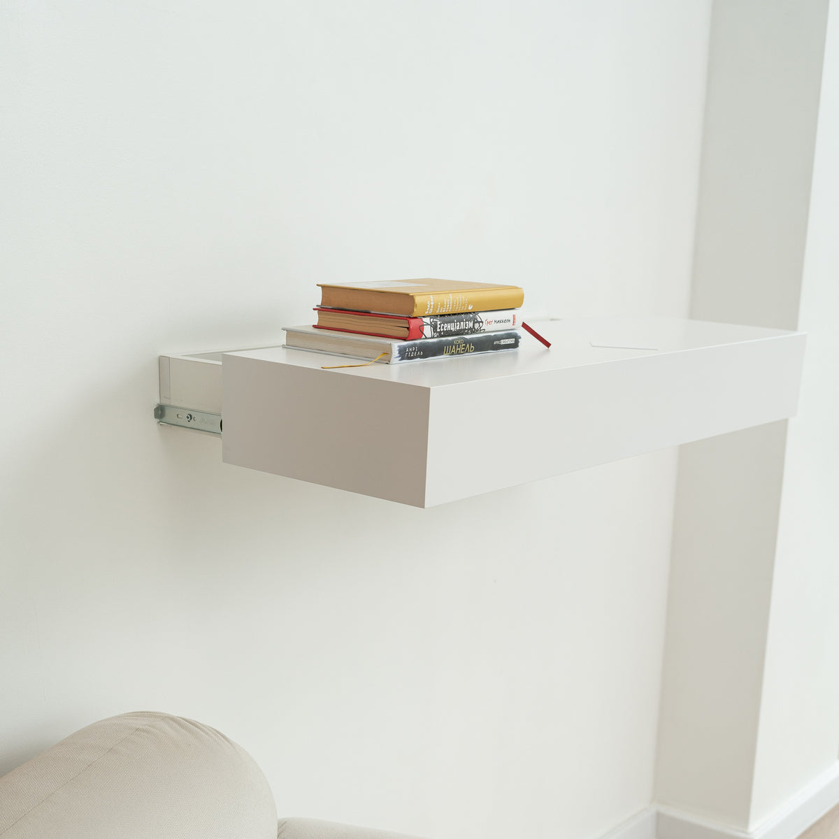 Floating Shelf with Hidden Drawer and RFID Lock – A14
