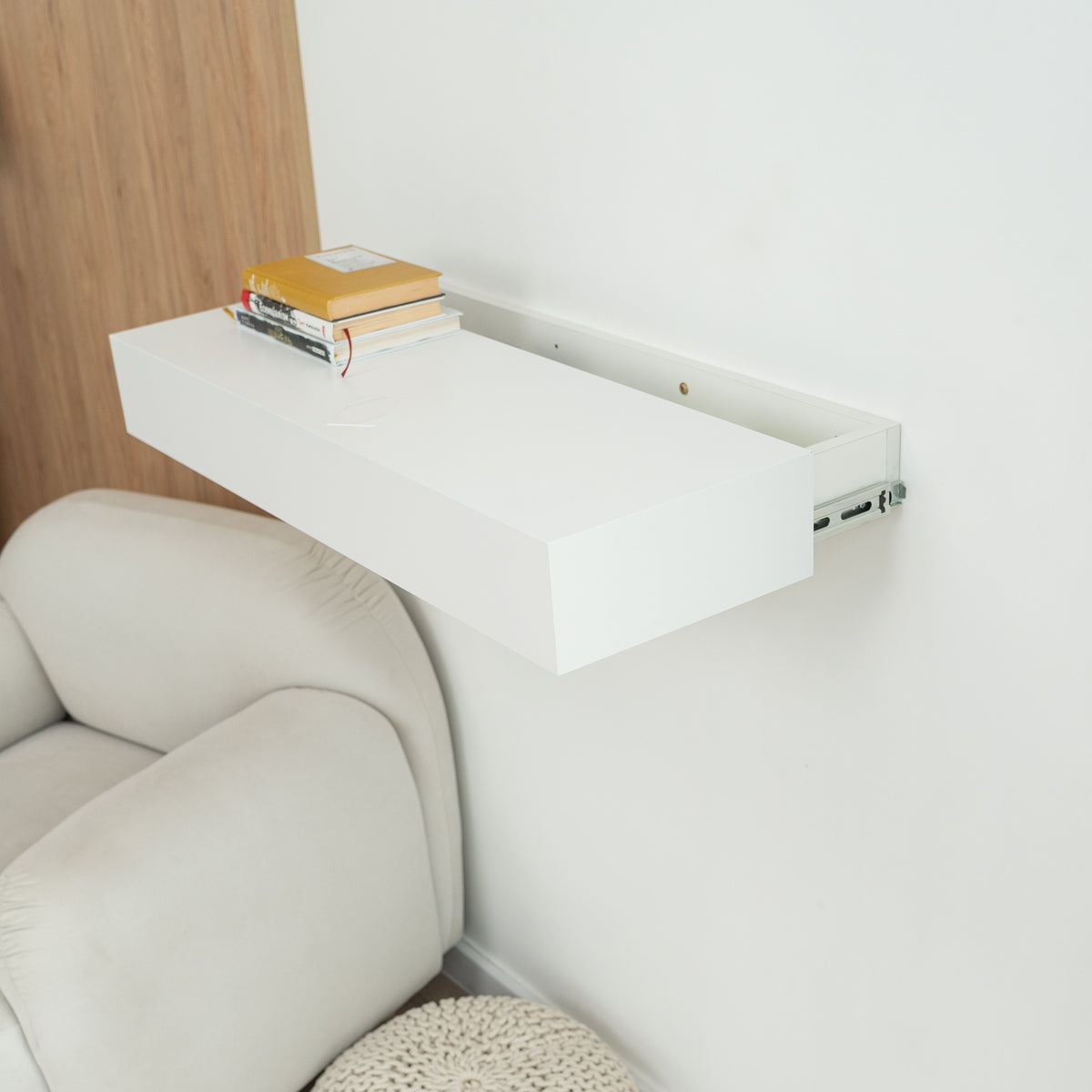 Floating Shelf with Hidden Drawer and RFID Lock – A14