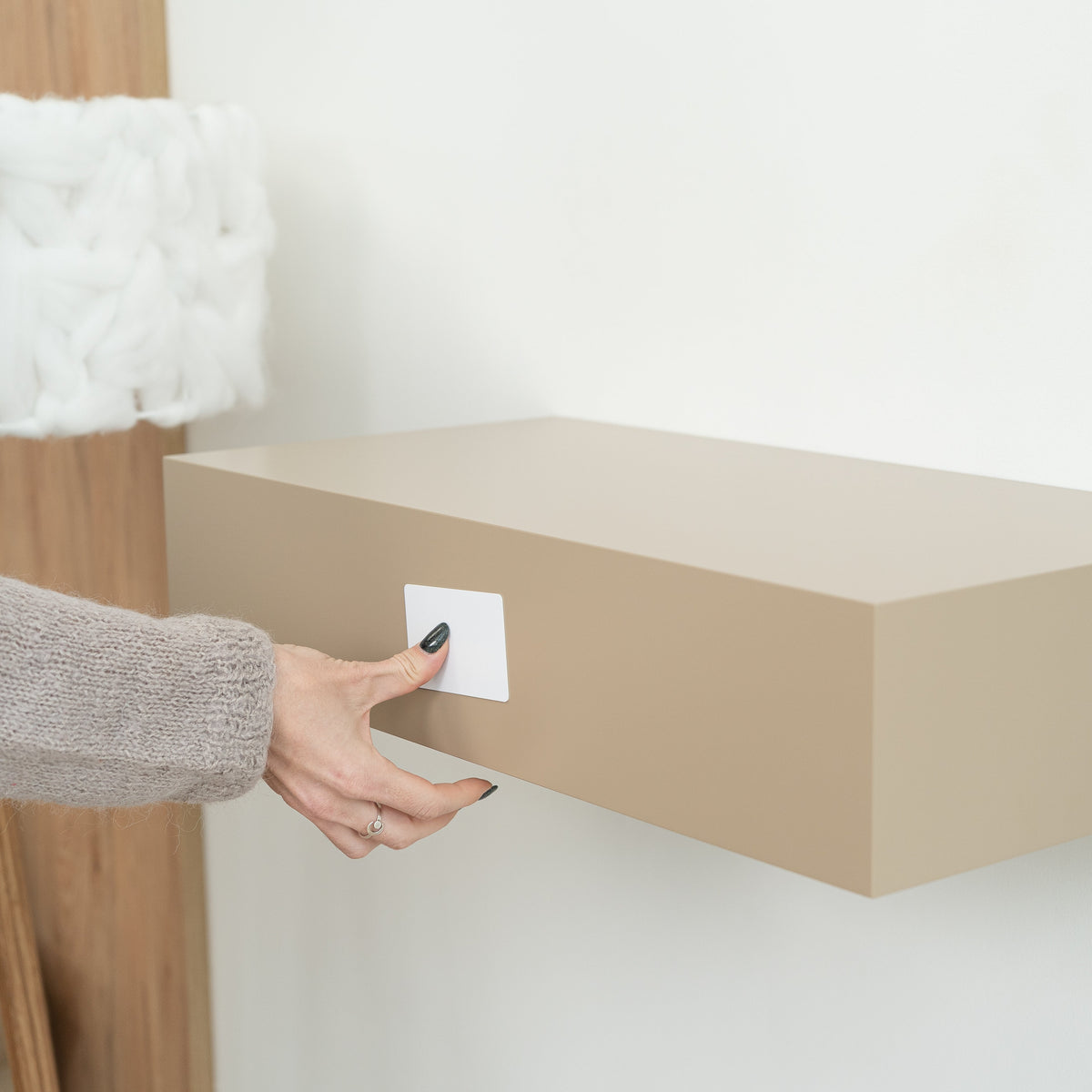 Floating Wall Shelf with Hidden Compartment – A14