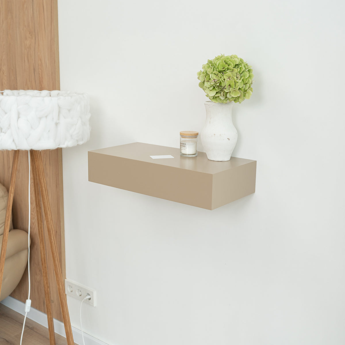 Floating Wall Shelf with Hidden Compartment – A14
