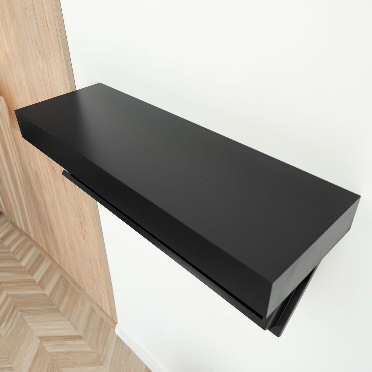Floating Shelf with Hidden Drawer and RFID Lock – A12