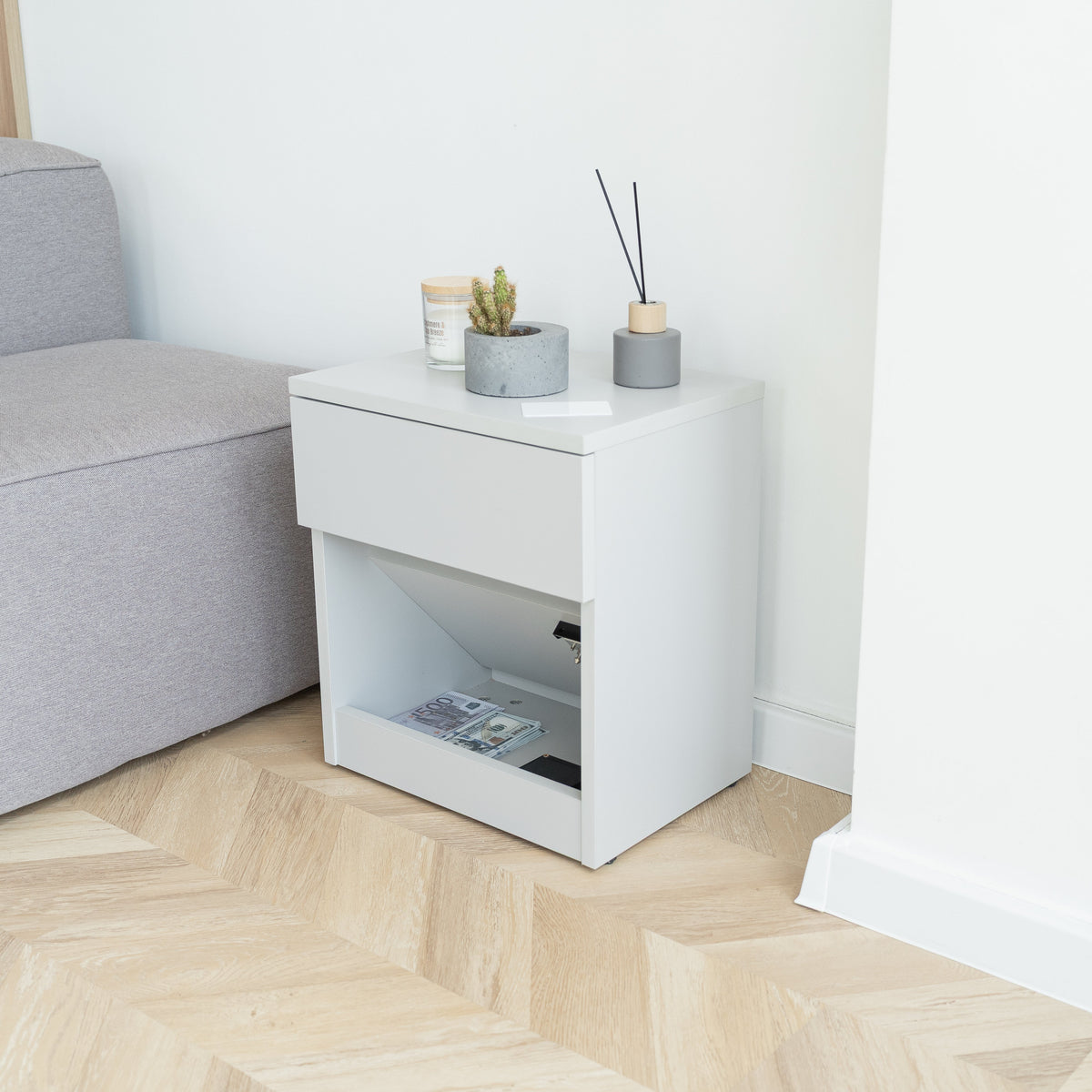 Nightstand with Hidden Secure Storage – B22