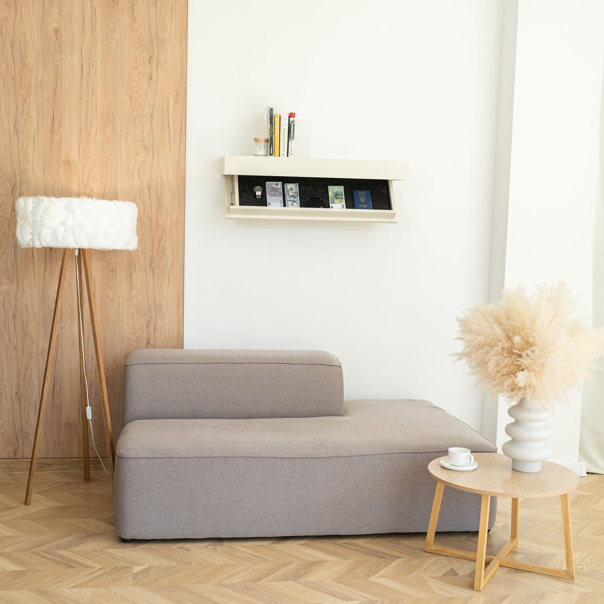 Wall Shelf with Secret Compartment and RFID Lock – A12