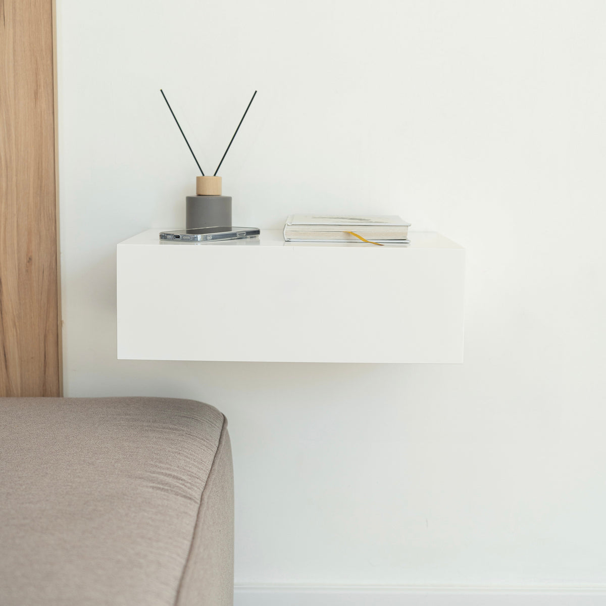 Floating Nightstand with Hidden Safe Drawer – A89