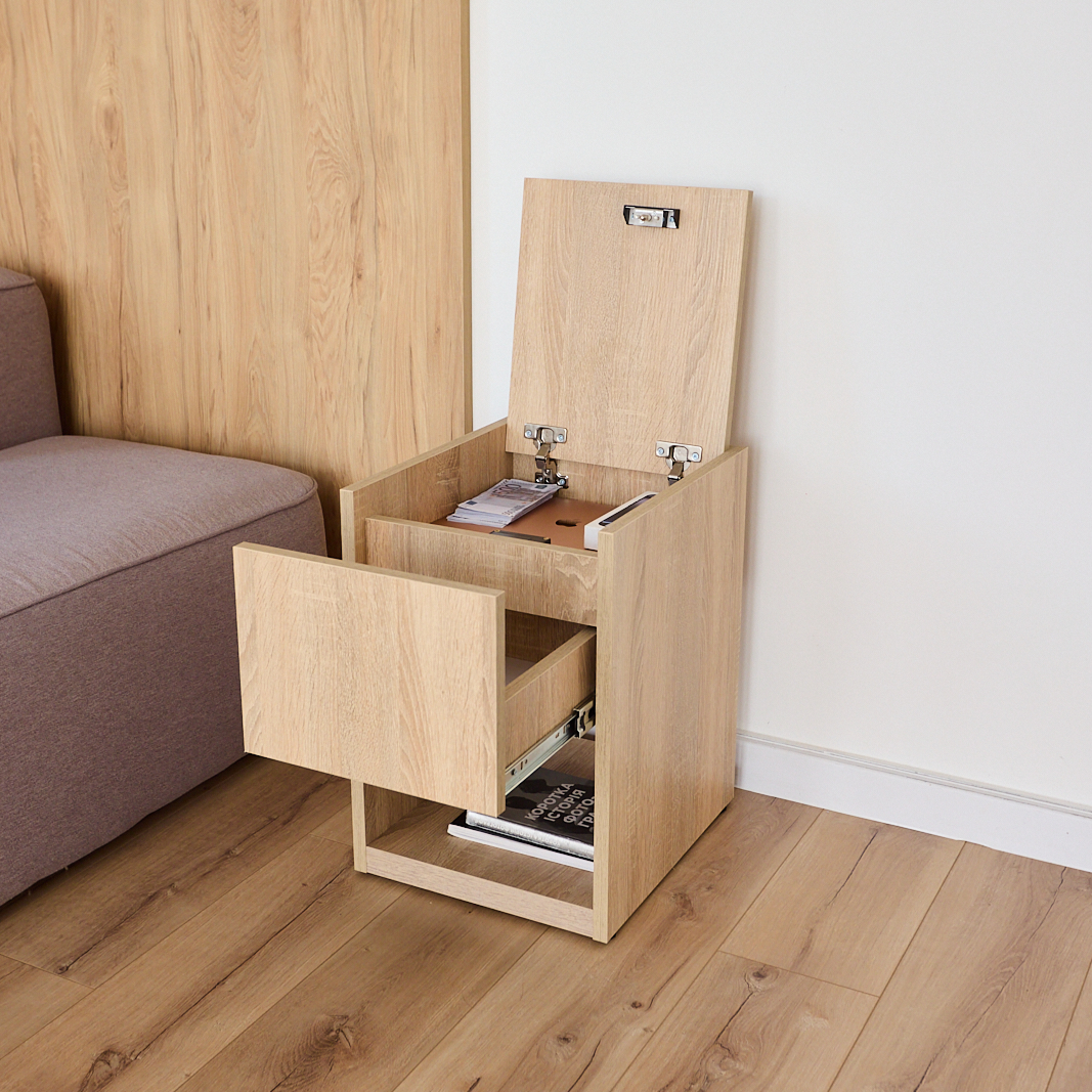 Stylish Nightstand with Hidden Locked Compartment – B34