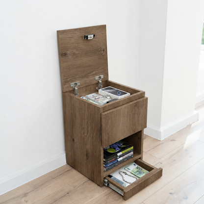 Narrow Nightstand with Two Hidden Compartments and RFID Lock – B38