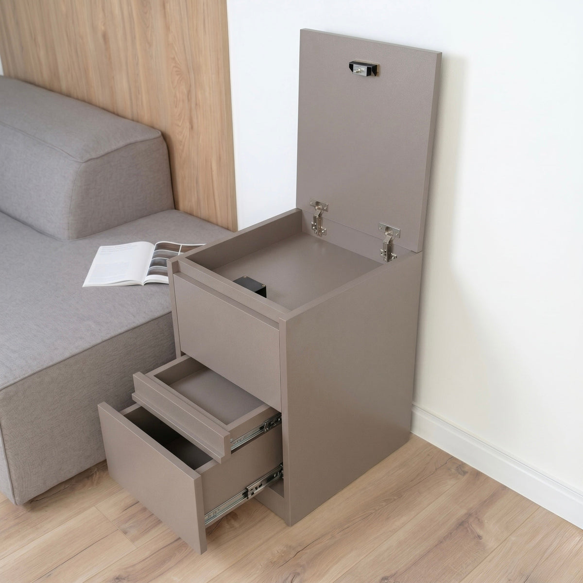 Bedside table with Locked Hidden Storage – B26