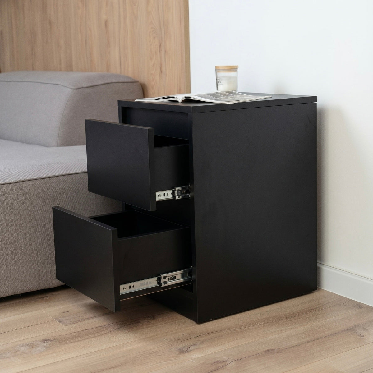 Bedside table with Locked Hidden Storage – B26