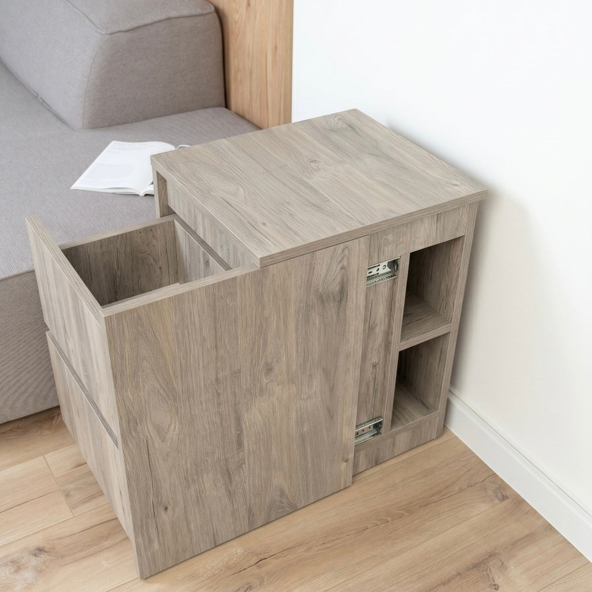 Bedside table with Locked Hidden Storage – B26