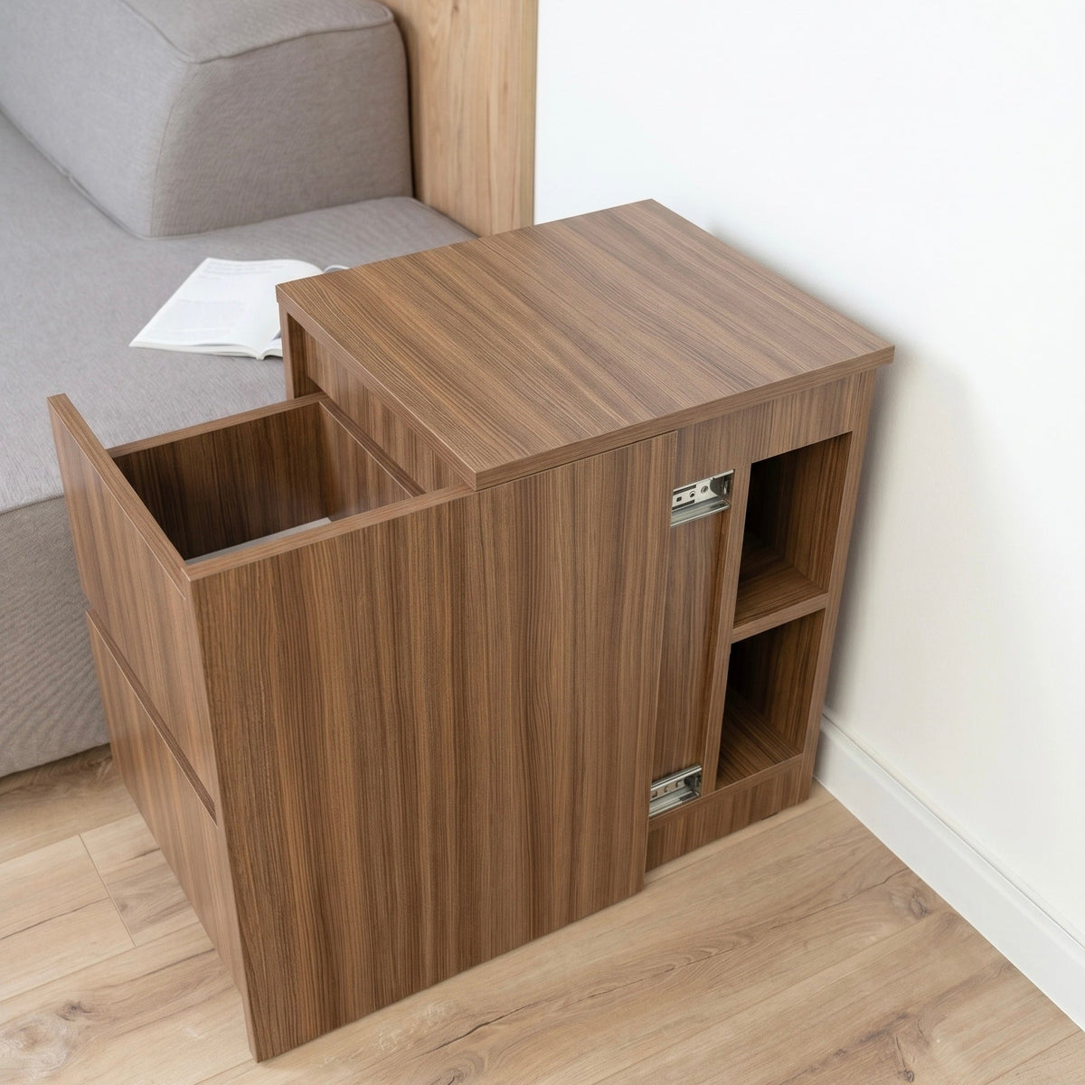 Bedside table with Locked Hidden Storage – B26