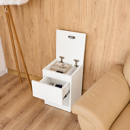 Narrow Nightstand with Two Hidden Compartments and RFID Lock – B38