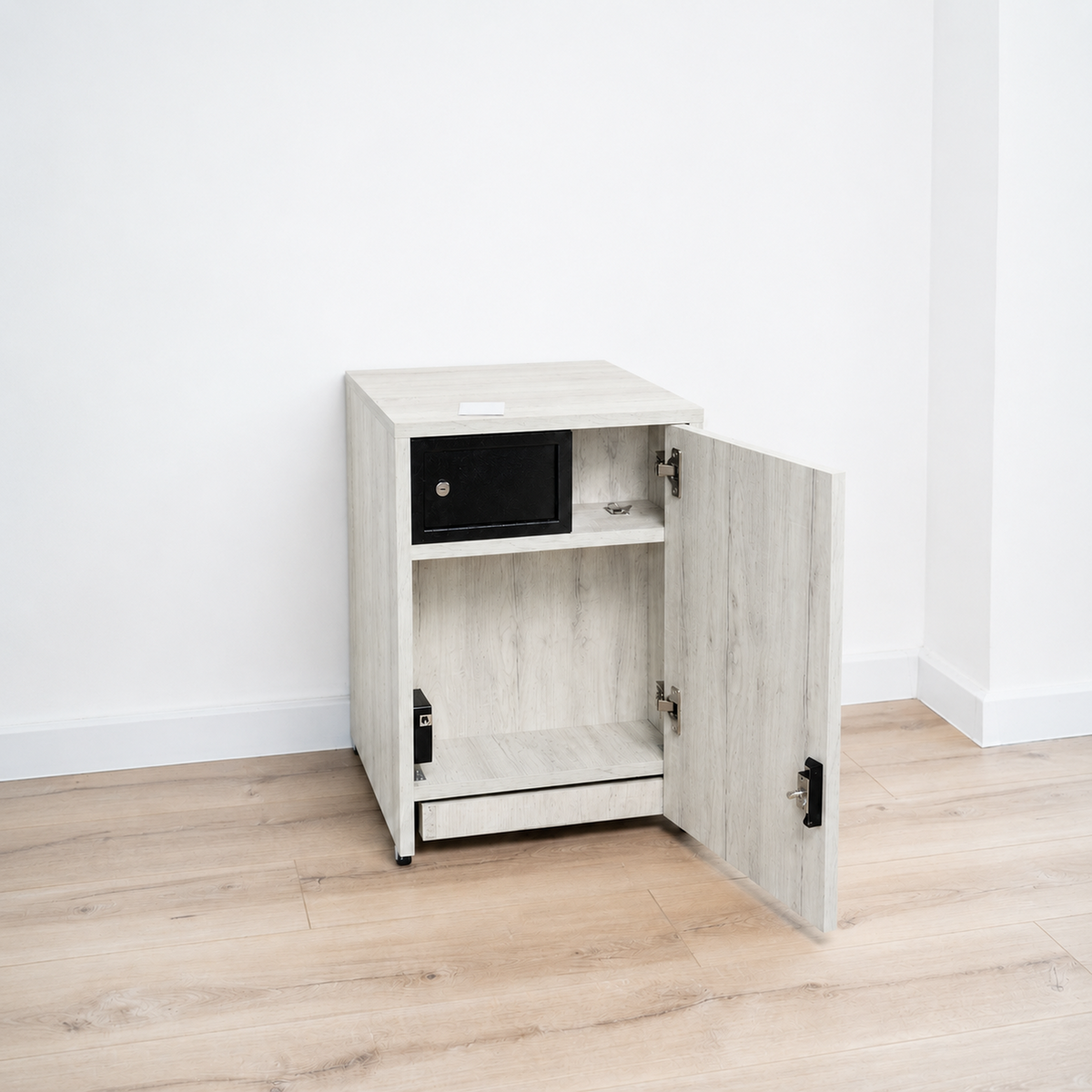 Modern Nightstand with Hidden Metal Safe and RFID Lock – B36