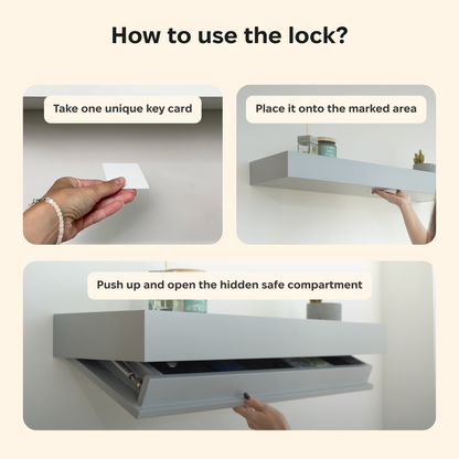 Wall Shelf with Secret Compartment and RFID Lock – A12