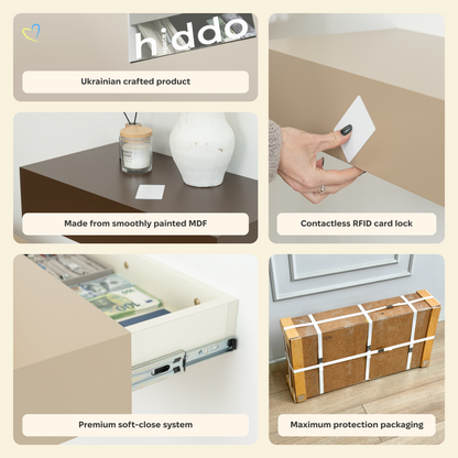 Concealed Wall Shelf with RFID Lock – A14