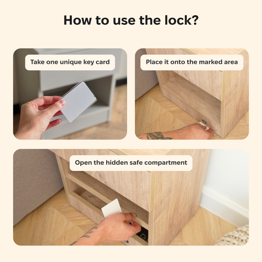 Nightstand with Hidden Compartment & RFID Lock – B22