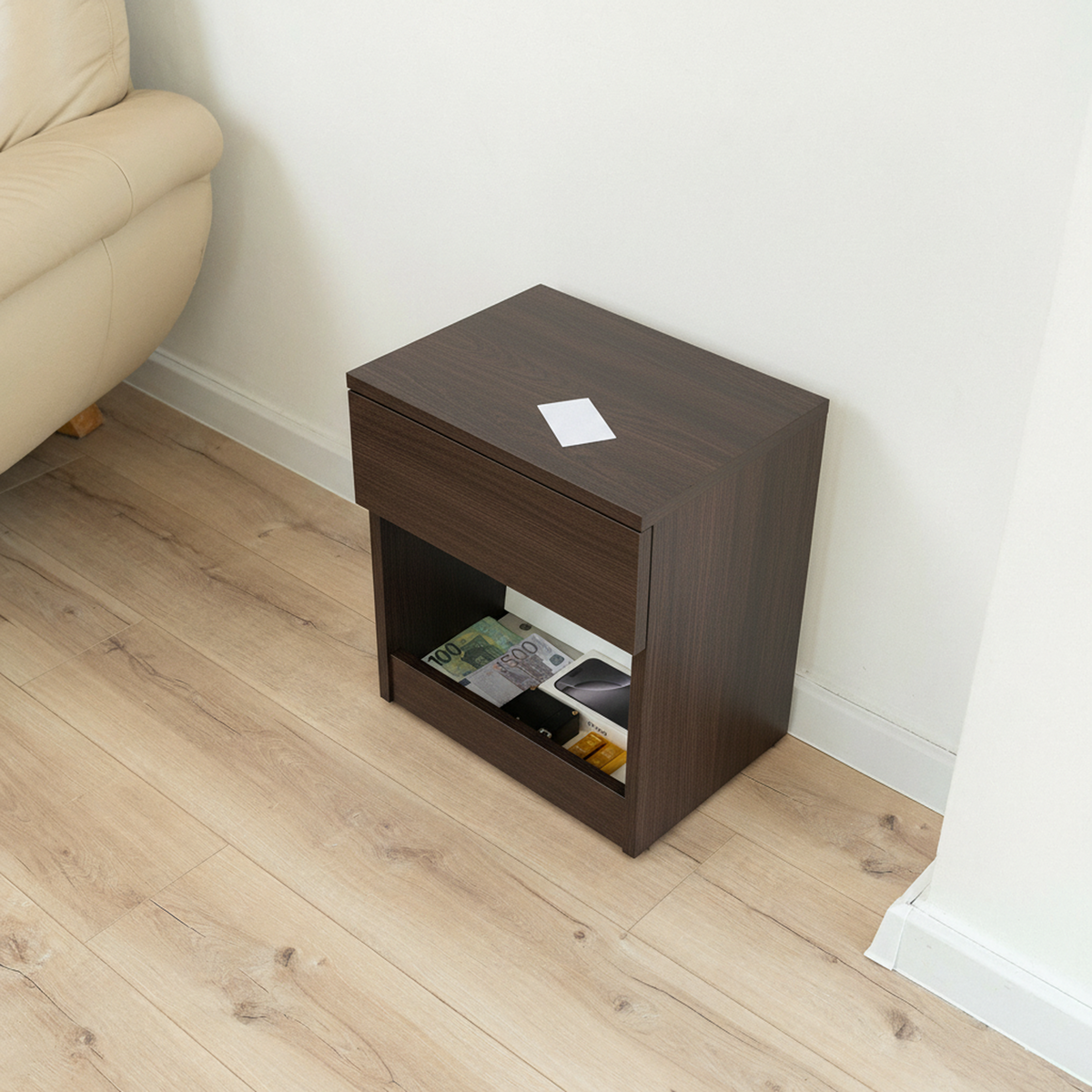 Easy Assembly Nightstand with Concealed Storage – B22-K