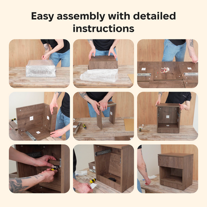 Easy Assembly Nightstand with Concealed Storage – B22-K