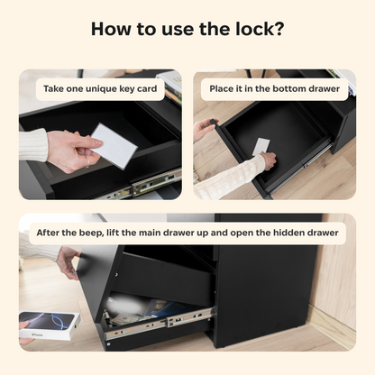 Bedside table with Two Hidden Drawers – B30