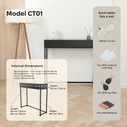 Console Table with Hidden RFID Lock Drawer – CT01
