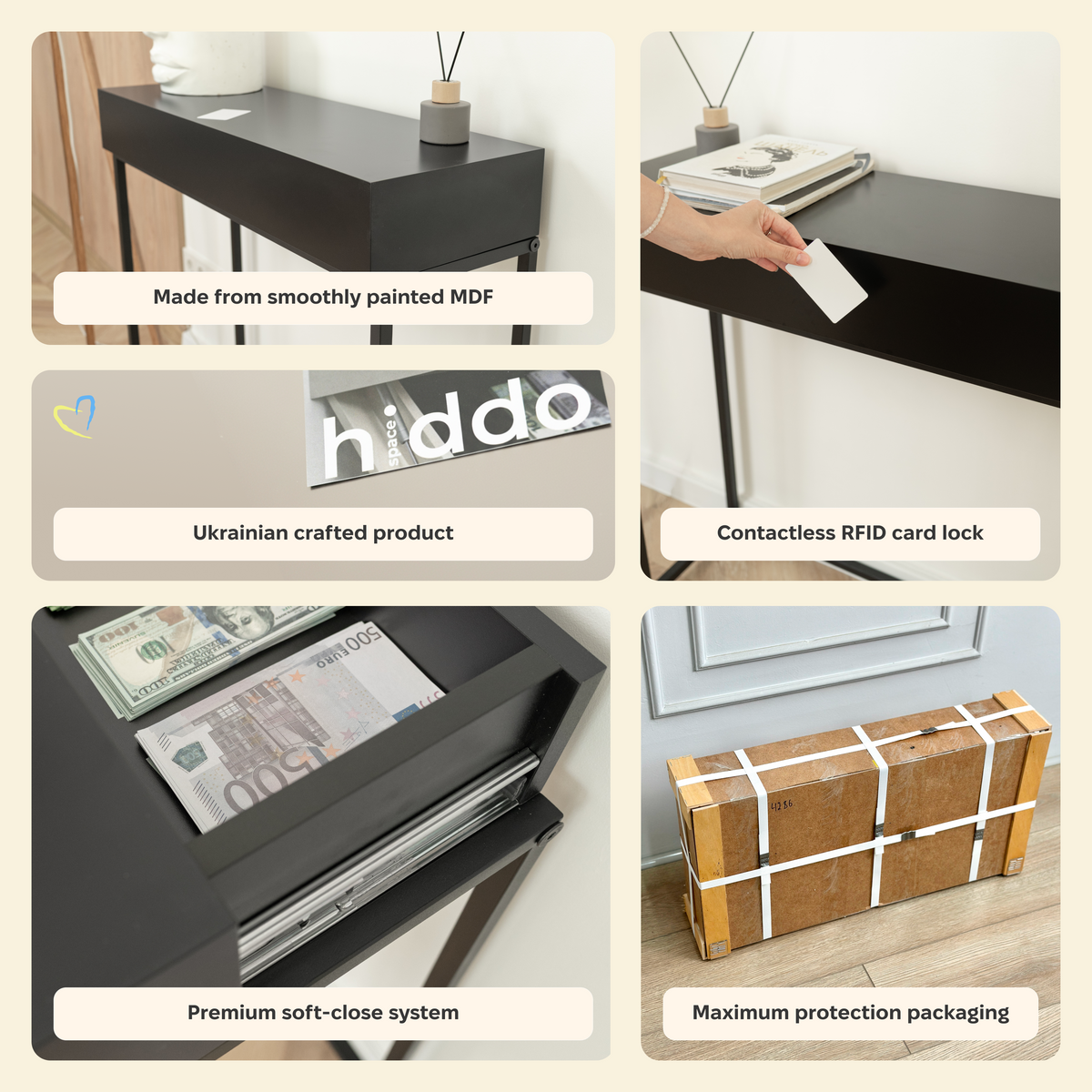 Console Table with Hidden RFID Lock Drawer – CT01