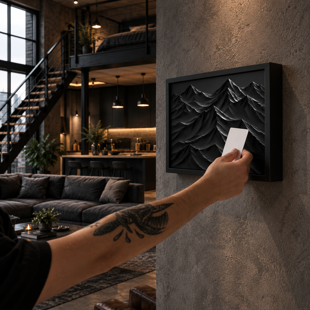 White Wall Art Decor Wind with Hidden RFID Storage – D01
