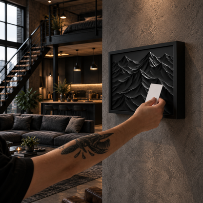 White Wall Art Decor Wind with Hidden RFID Storage – D01