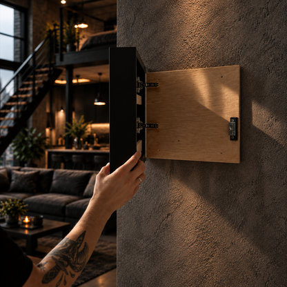 Black Rocks Wall Art Decor with Hidden RFID Storage – D01