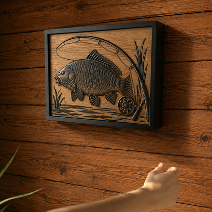 Fishing Wall Art with Hidden RFID Compartment for Anglers – D01