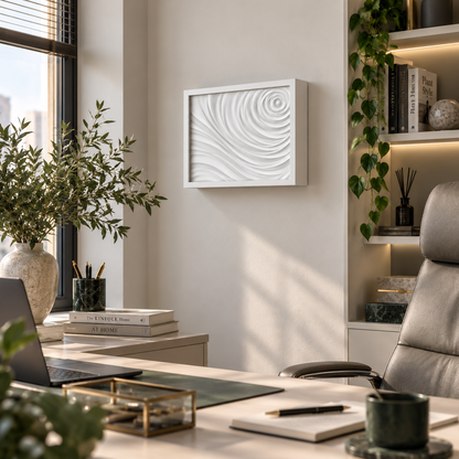 White Wall Art Decor Wind with Hidden RFID Storage – D01