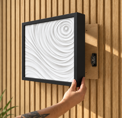 Black Rocks Wall Art Decor with Hidden RFID Storage – D01