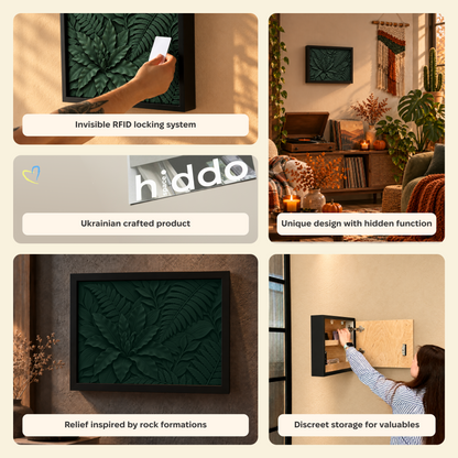 Dark Green Forest Wall Art Decor with Hidden RFID Storage – D01