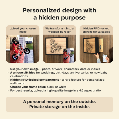 White Wall Art Decor Wind with Hidden RFID Storage – D01