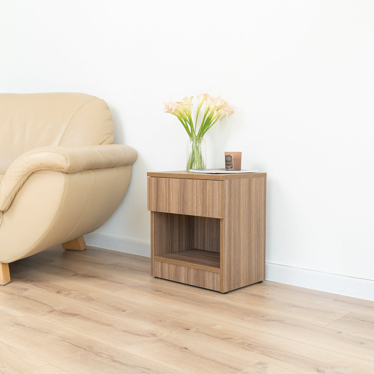 Smart Nightstand with Fingerprint Lock Drawer – B32